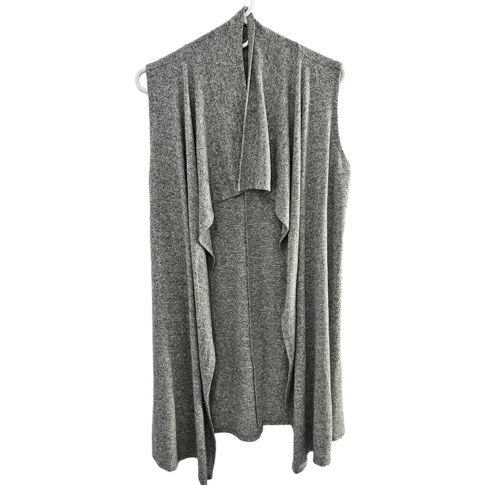 Juicy Couture Women's Heather Gray Sleeveless Open Front Waterfall Cardigan